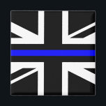 Thin Blue Line - UK Magnet<br><div class="desc">"Thin blue line" is a term that typically refers to the concept of the police as the line which keeps society from descending into violent chaos.[1] The "blue" in "thin blue line" refers to the blue colour of the uniforms of many police departments.

This is the United Kingdom version.</div>