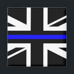 Thin Blue Line - UK Magnet<br><div class="desc">"Thin blue line" is a term that typically refers to the concept of the police as the line which keeps society from descending into violent chaos.[1] The "blue" in "thin blue line" refers to the blue colour of the uniforms of many police departments.

This is the United Kingdom version.</div>