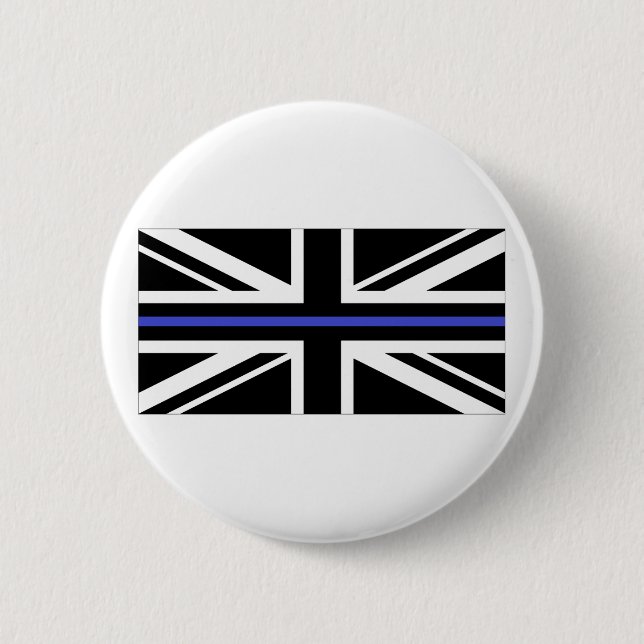 Thin Blue Line UK Police 6 Cm Round Badge (Front)
