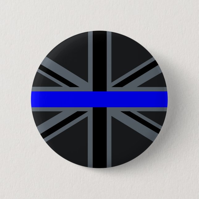 Thin Blue Line Union Jack Decor 6 Cm Round Badge (Front)