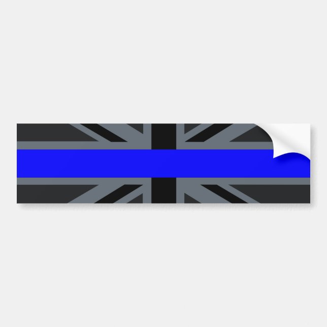 Thin Blue Line Union Jack Decor Bumper Sticker (Front)