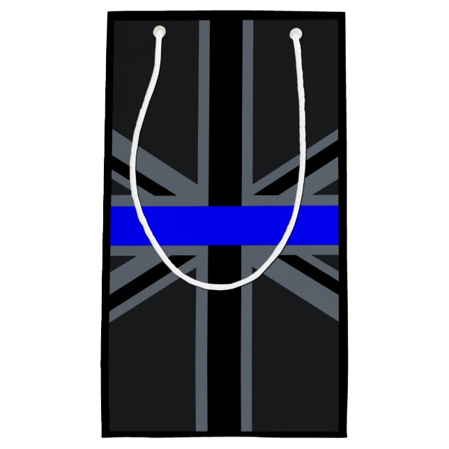 Thin Blue Line Union Jack Decor Small Gift Bag (Front)