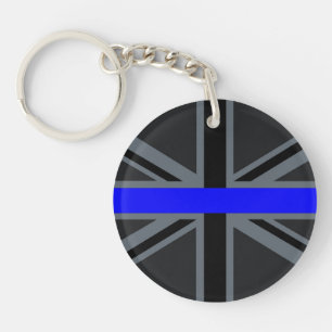 Thin Blue Line Union Jack Key Ring