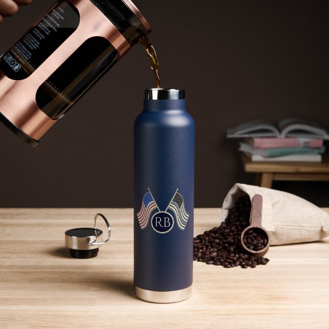Thin Blue Line Water Bottle (Coffee)