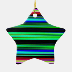 Thin Colourful Stripes - 1 Ceramic Tree Decoration