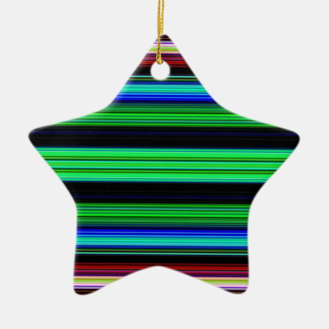 Thin Colourful Stripes - 1 Ceramic Tree Decoration (Front)