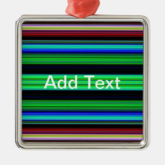 Thin Colourful Stripes - 1 Metal Tree Decoration (Front)