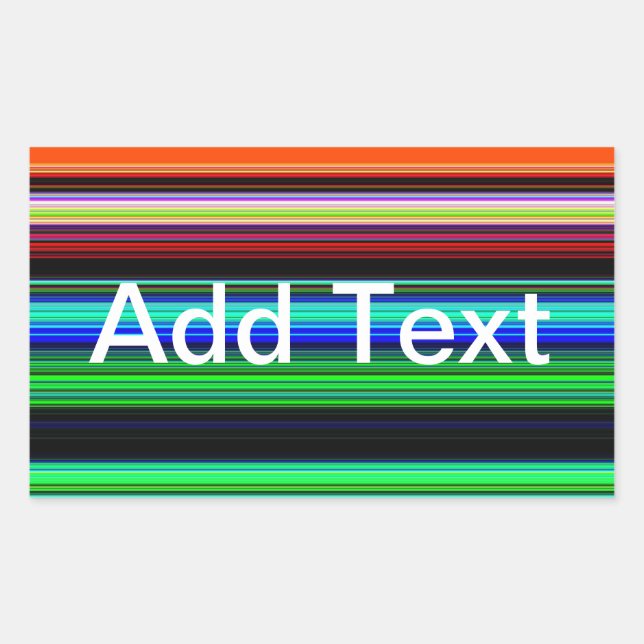 Thin Colourful Stripes - 1 Rectangular Sticker (Front)