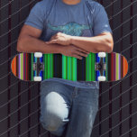 Thin Colourful Stripes - 1 Skateboard<br><div class="desc">Custom design product with a colourful pattern. Personalise this template with your artwork. Transfer this design to any item.</div>