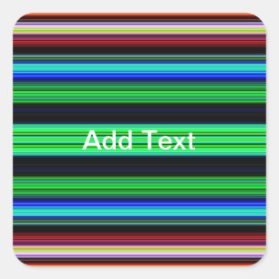 Thin Colourful Stripes - 1 Square Sticker