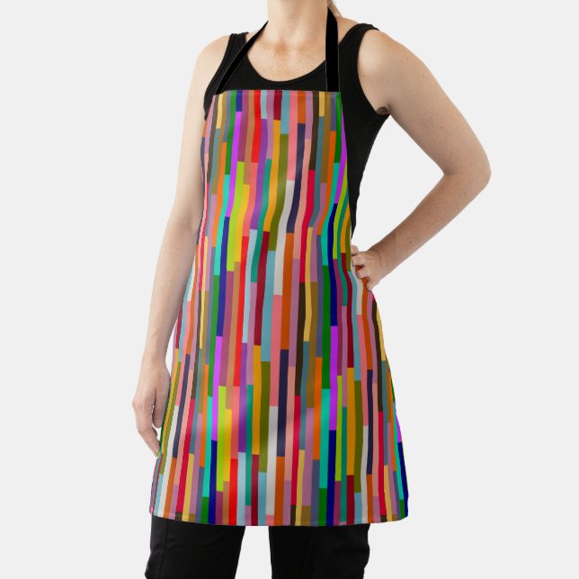 Thin Colourful Stripes  Apron (Insitu)