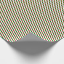 Thin Dark Red, Green and White Stripes