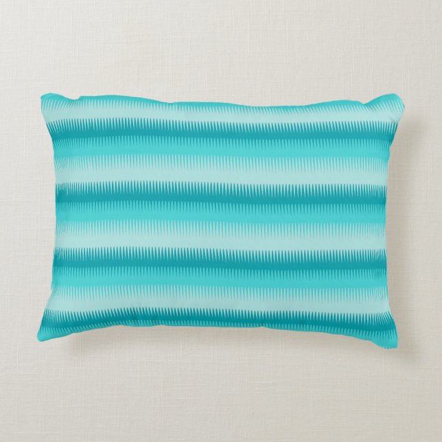 Thin dogtooth pattern blue teal aqua pillow (Back)