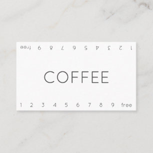 Thin Double Number Loyalty Coffee Punch-Card Card
