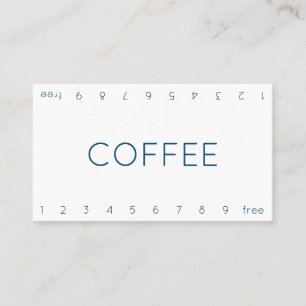 Thin Double Number Loyalty Coffee Punch-Card Card