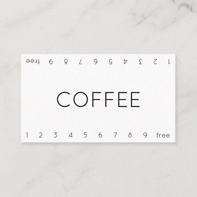 Thin Double Number Loyalty Coffee Punch-Card Card (Front)