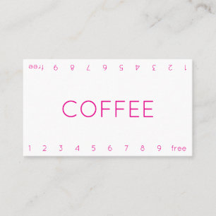 Thin Double Number Loyalty Coffee Punch-Card Card