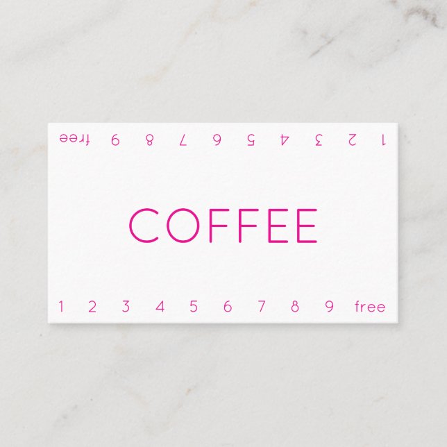 Thin Double Number Loyalty Coffee Punch-Card Card (Front)