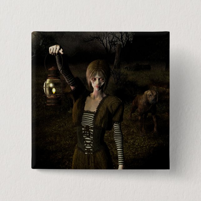 Thin female carrying lamp 15 cm square badge (Front)