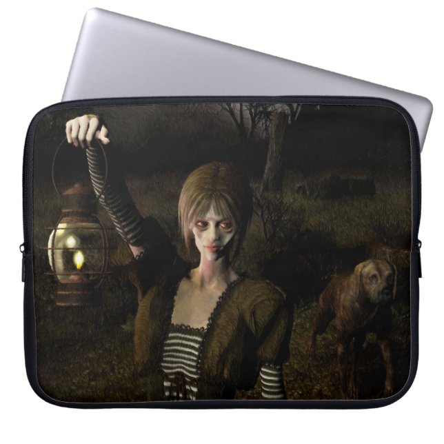 Thin female carrying lamp laptop sleeve (Front)
