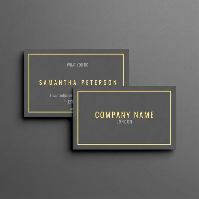 Thin gold border, professional business card (Thin gold border, professional business card.)