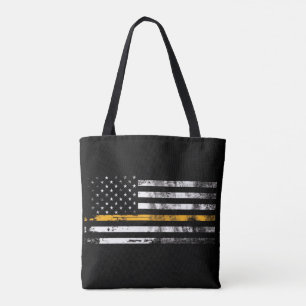 Thin Gold Line Dispatcher Flag Tote Bag
