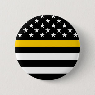 Thin Gold Line Flag (United States) 6 Cm Round Badge