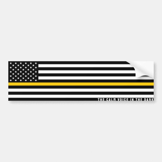 Thin Gold Line Flag - (United States) Bumper Sticker (Front)
