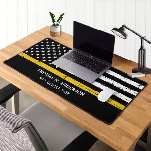 Thin Gold Line Personalised Dispatcher Desk Mat