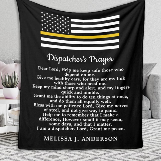 Thin Gold Line Personalised Dispatchers Prayer Fleece Blanket (Creator Uploaded)