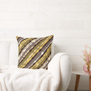 Thin Gold Stripe Throw Pillow