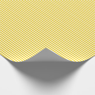 Thin Golden Yellow and White Stripes Wrapping Paper
