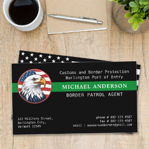 Thin Green Line Flag Custom Logo Border Patrol Business Card