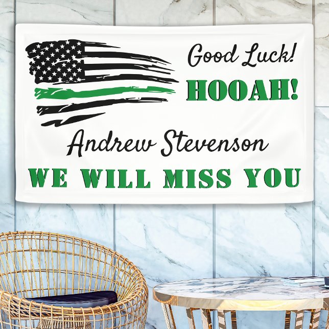 Thin Green Line Flag Military Going Away Party Banner (Creator Uploaded)