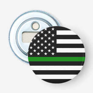 Thin Green Line Flag: Patriotic Military Veterans Bottle Opener