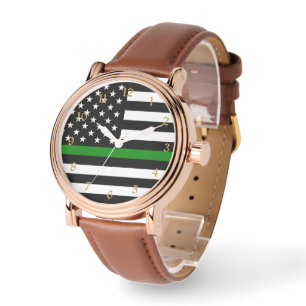 Thin Green Line Flag: Patriotic Military Veterans Watch