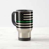Thin Green Line Military Flag Monogram Large