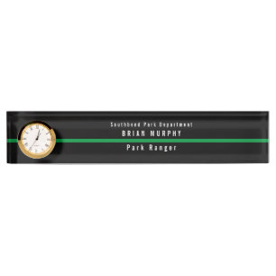 Thin Green Line Military Monogram Clock Nameplate
