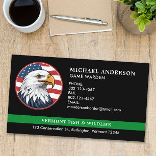Thin Green Line Military Police Border Patrol Logo Business Card