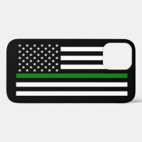 Thin Green Line Military & Veterans American Flag