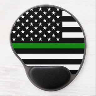 Thin Green Line Military & Veterans American Flag Gel Mouse Pad
