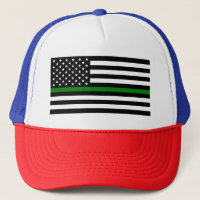 Thin Green Line Military & Veterans American Flag