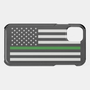 Thin Green Line Military & Veterans American Flag iPhone 11 Case