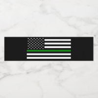 Thin Green Line Military & Veterans American Flag