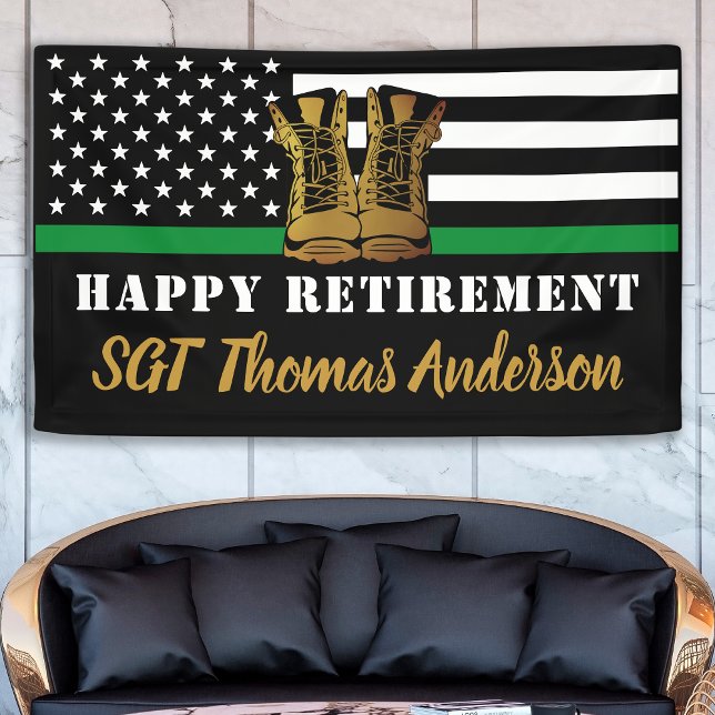 Thin Green Line Personalised Military Retirement Banner (Creator Uploaded)