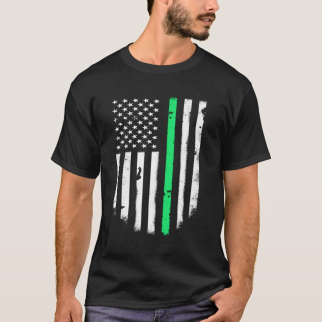 Thin Green Line Usa American Flag Jacket Top (Front)