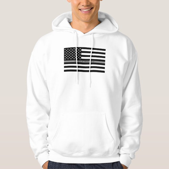 Thin Grey Line American Flag Monogram Hoodie (Front)