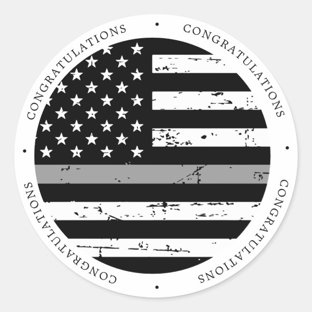 Thin Grey Line Correctional Officer Congratulation Classic Round Sticker (Front)