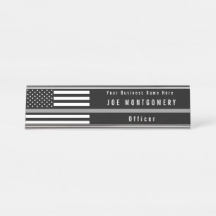 Thin Grey Line Correctional Officer Flag Add Name Desk Name Plate