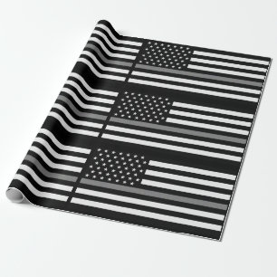 Thin Grey Line Correctional Officer Flag Wrapping Paper